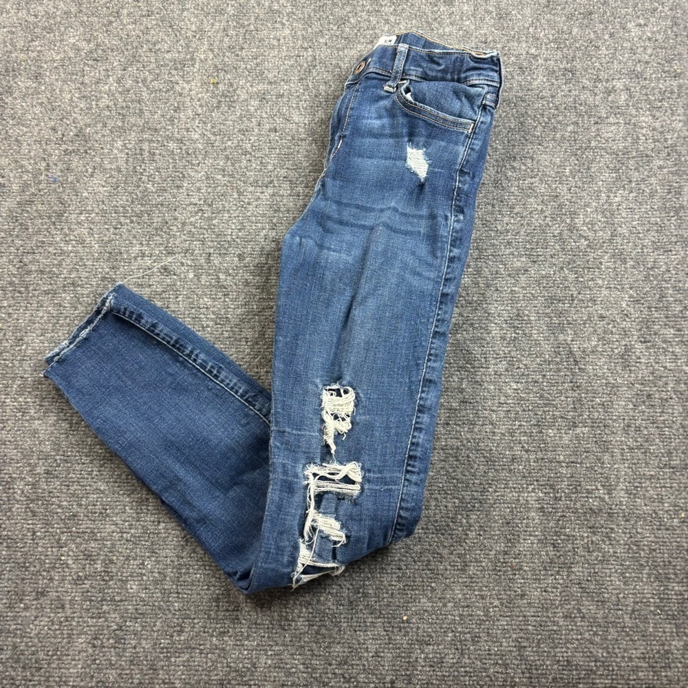 ABERCROMBIE KIDS Girls Distressed High-Rise Jean Legging size: Slim 13/14